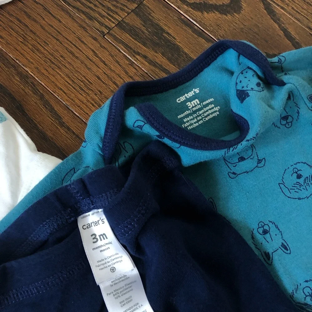*Bundle x4* Carter’s Boys 3M Blue/Gray/White Dogs “My Best Friend Has Paws” Set - Picture 8 of 12
